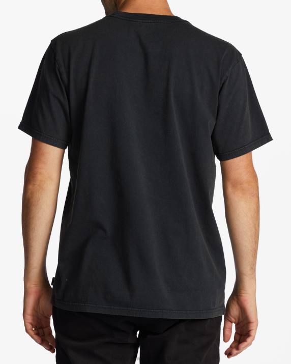 Men Washed Black Billabong Essential Wash T-Shirt 80P8415