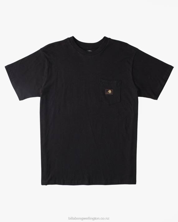 Men Washed Black Billabong Hemp Pocket T-Shirt 80P8467