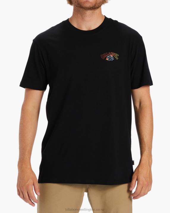 Men Washed Black Billabong Kamea Lava T-Shirt 80P8501