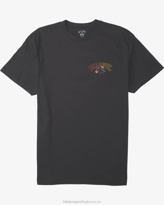 Men Washed Black Billabong Kamea Lava T-Shirt 80P8501