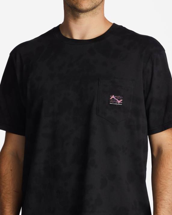 Men Washed Black Billabong Pocket Wash T-Shirt 80P8549