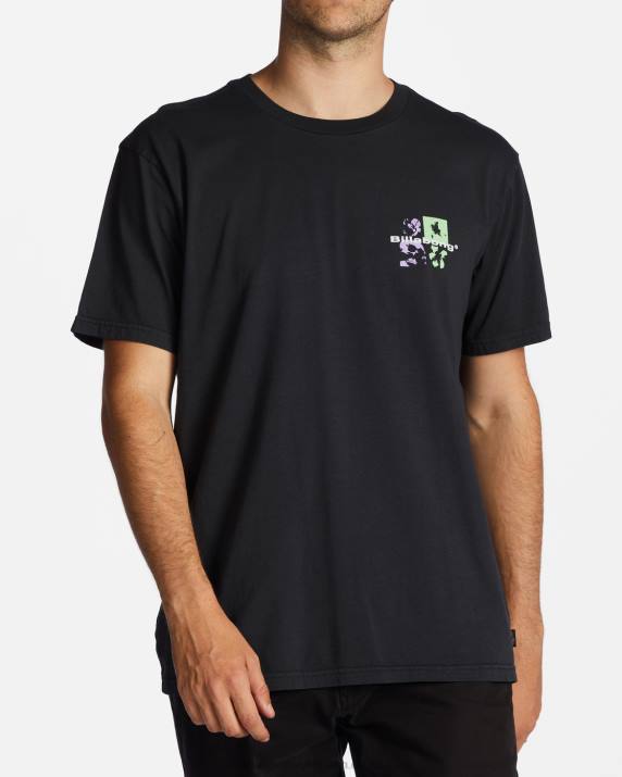 Men Washed Black Billabong Reflections T-Shirt 80P8389