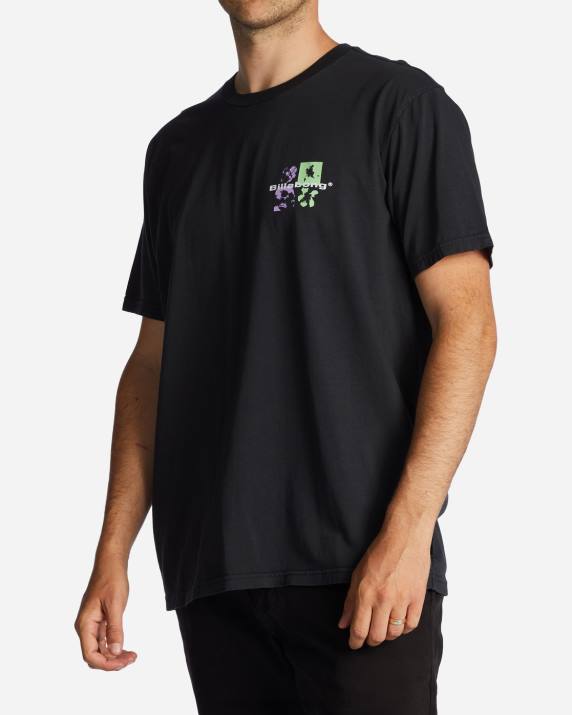 Men Washed Black Billabong Reflections T-Shirt 80P8389