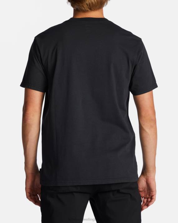 Men Washed Black Billabong Theme Diamond T-Shirt 80P8410