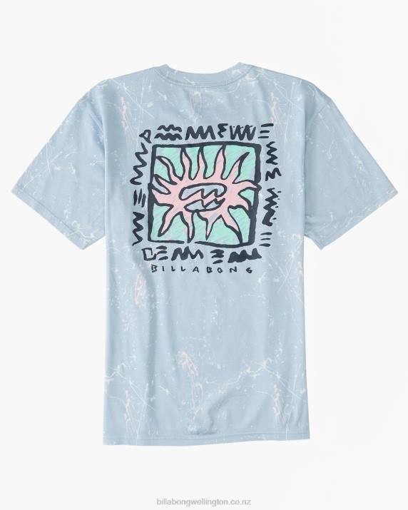 Men Washed Blue Billabong Boxed In T-Shirt 80P8565