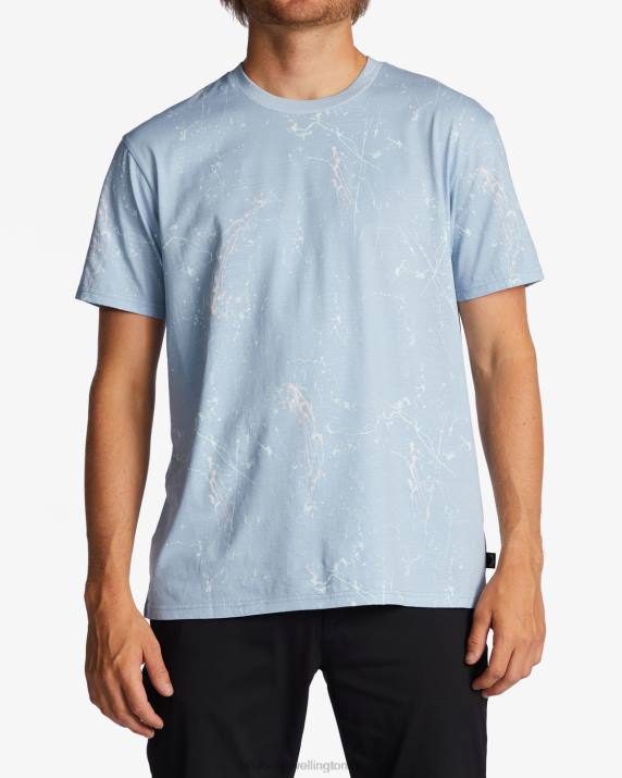 Men Washed Blue Billabong Essential Wash T-Shirt 80P8424