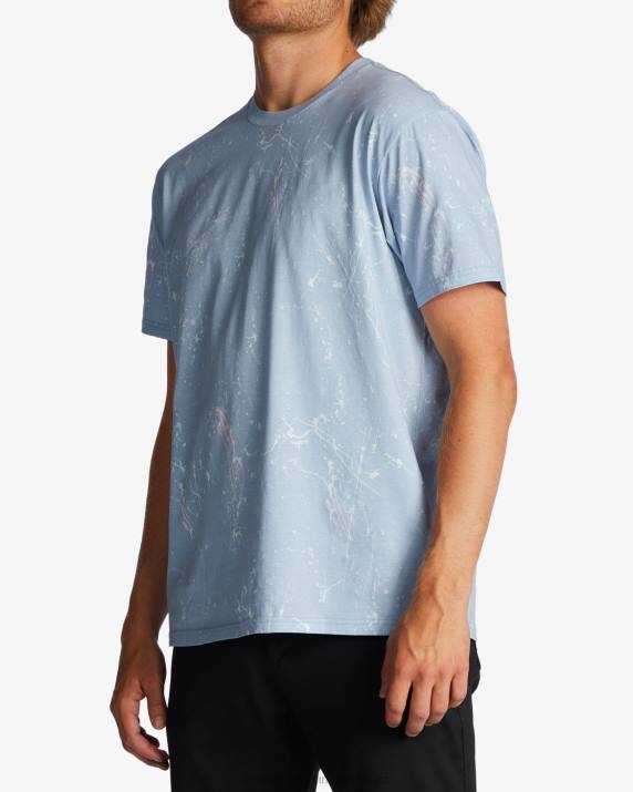 Men Washed Blue Billabong Essential Wash T-Shirt 80P8424