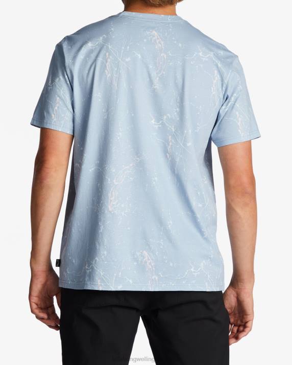 Men Washed Blue Billabong Essential Wash T-Shirt 80P8424
