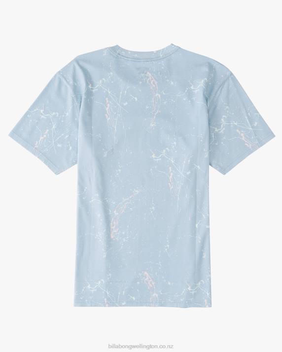 Men Washed Blue Billabong Essential Wash T-Shirt 80P8424