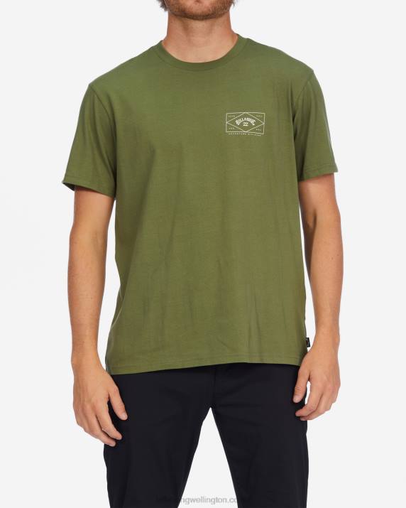 Men Washed Olive Billabong A/Div Hardware Organic Short Sleeve T-Shirt 80P8260