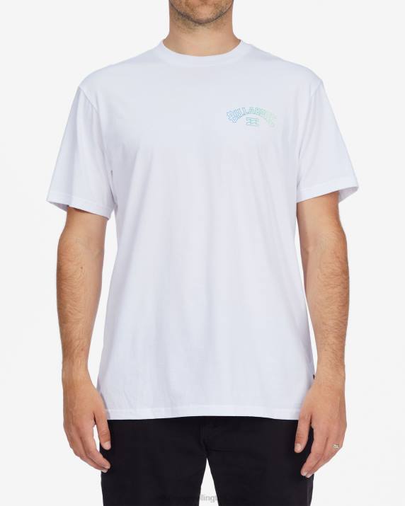 Men White Billabong Arch Fill Short Sleeve T-Shirt 80P8637