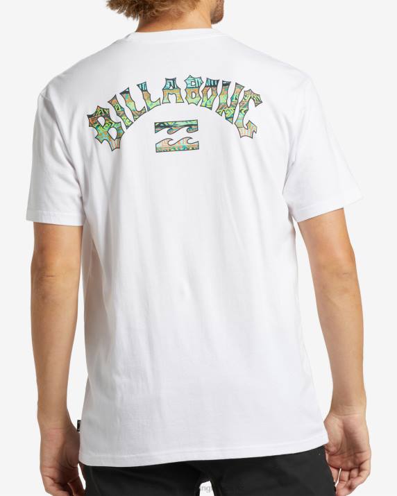 Men White Billabong Arch Fill T-Shirt 80P8339