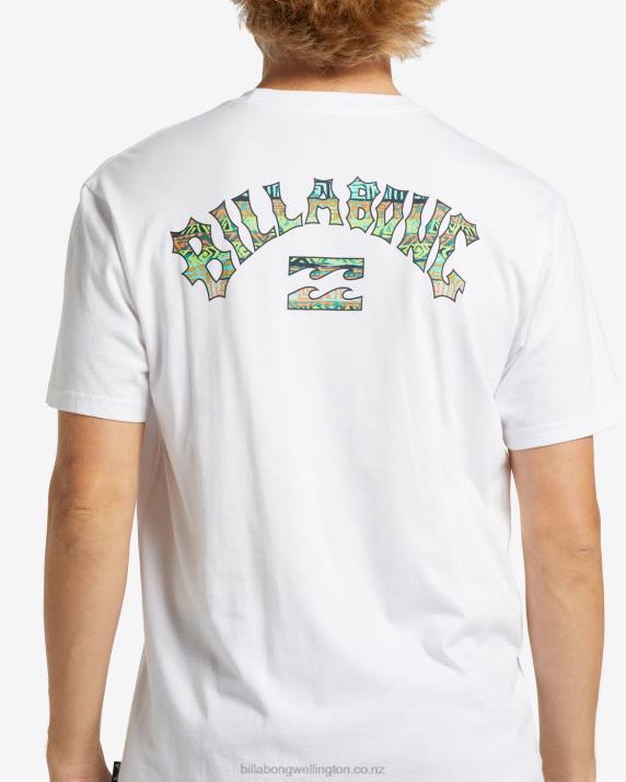 Men White Billabong Arch Fill T-Shirt 80P8339