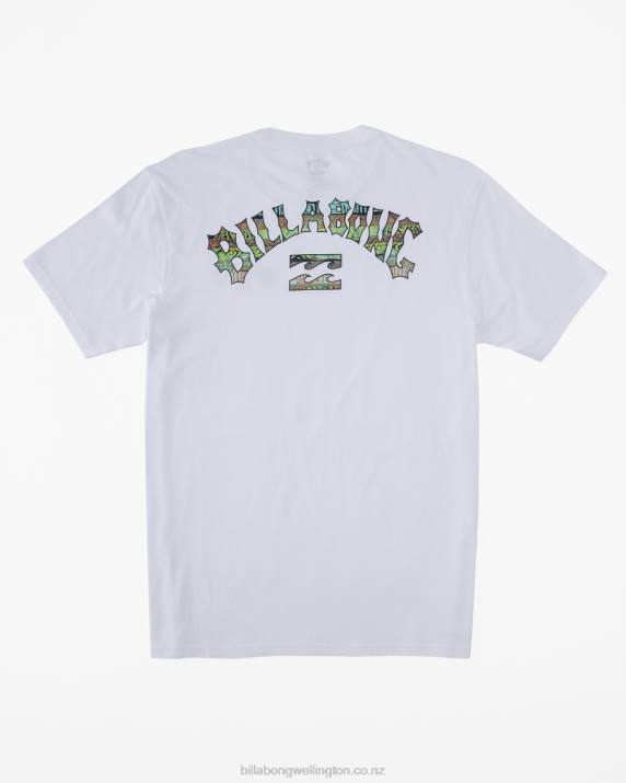 Men White Billabong Arch Fill T-Shirt 80P8339
