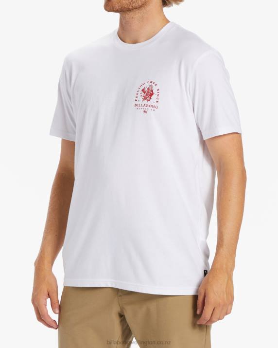 Men White Billabong Break Free T-Shirt 80P8376