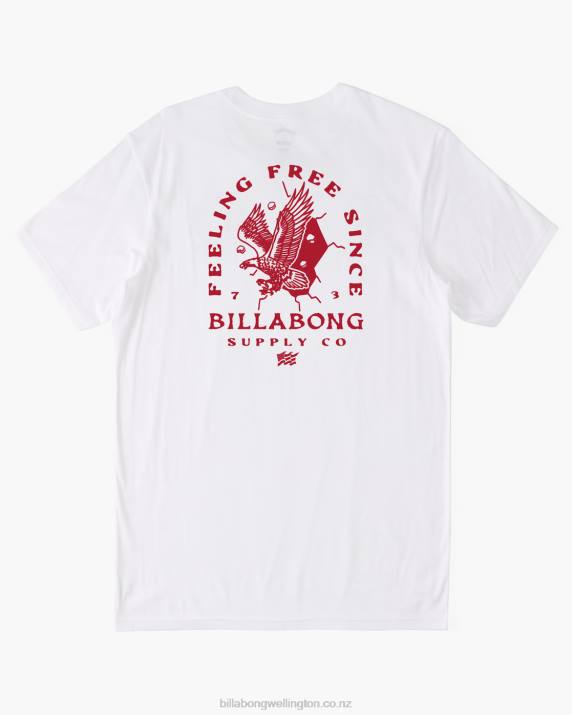 Men White Billabong Break Free T-Shirt 80P8376