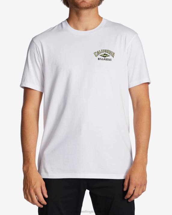 Men White Billabong CA Arch T-Shirt 80P8421