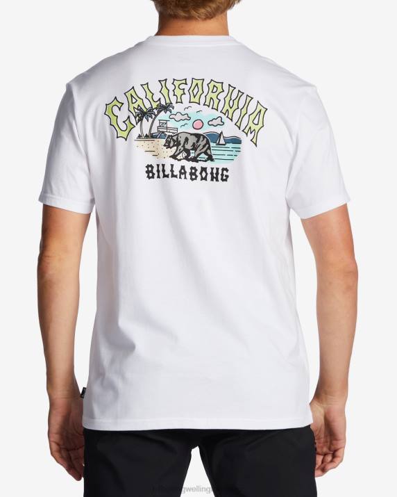 Men White Billabong CA Arch T-Shirt 80P8421