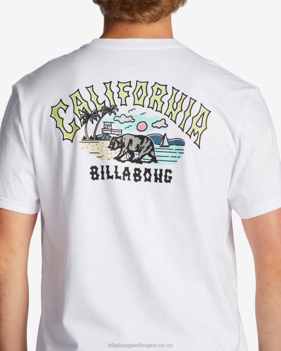 Men White Billabong CA Arch T-Shirt 80P8421