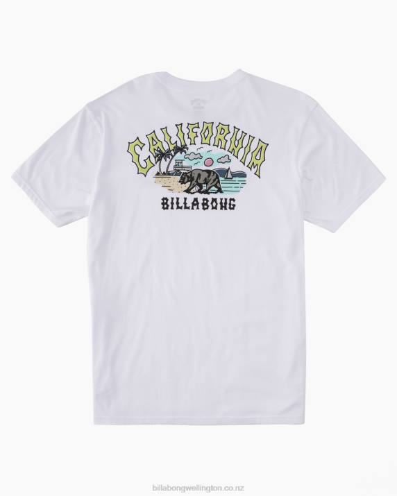 Men White Billabong CA Arch T-Shirt 80P8421