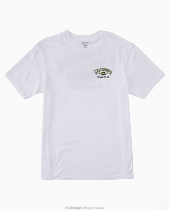 Men White Billabong CA Arch T-Shirt 80P8421