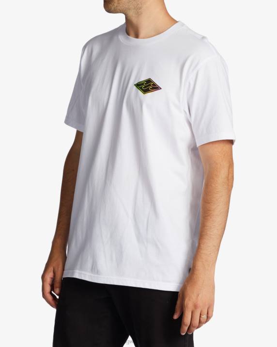 Men White Billabong Crayon Wave T-Shirt 80P8386