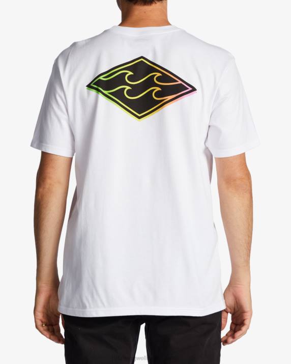 Men White Billabong Crayon Wave T-Shirt 80P8386