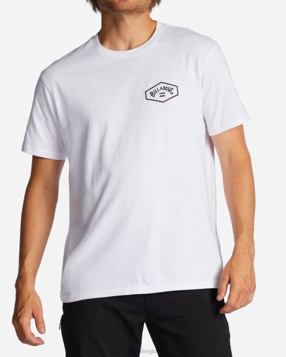 Men White Billabong Exit Arch T-Shirt 80P8542