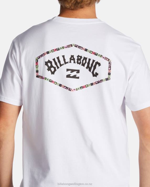 Men White Billabong Exit Arch T-Shirt 80P8542