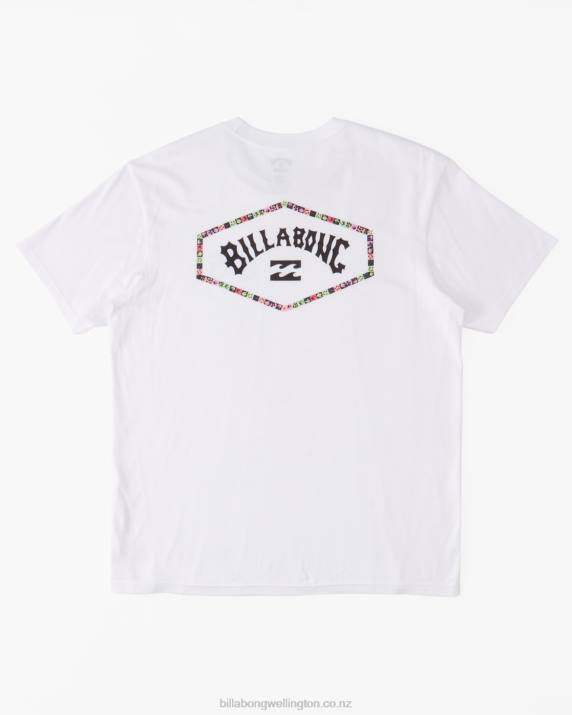Men White Billabong Exit Arch T-Shirt 80P8542