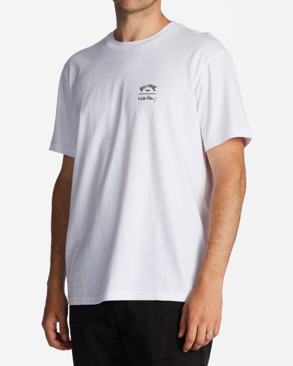 Men White Billabong Keith Haring Salvation T-Shirt 80P8225