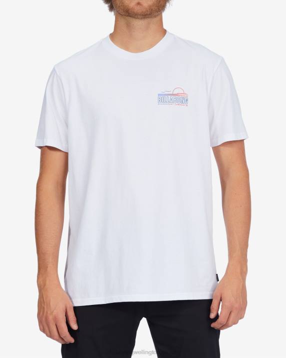 Men White Billabong Lounge Short Sleeve T-Shirt 80P8668