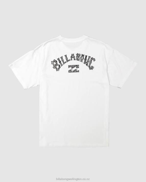 Men White Billabong Pilpeled Arch Short Sleeve T-Shirt 80P8398