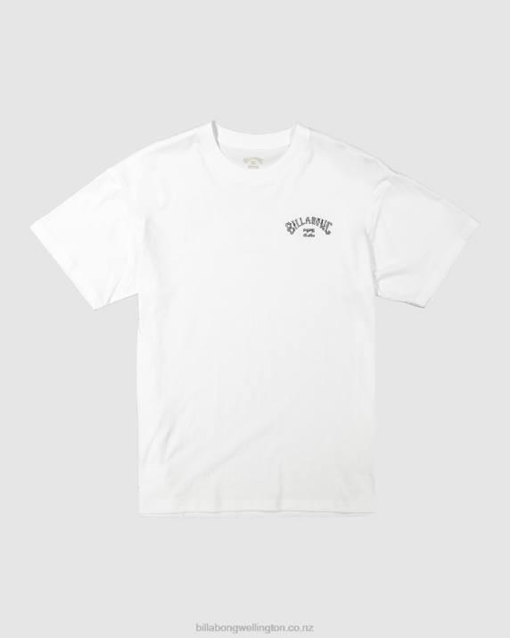 Men White Billabong Pilpeled Arch Short Sleeve T-Shirt 80P8398