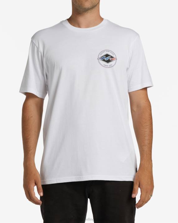 Men White Billabong Rotor Diamond T-Shirt 80P8388