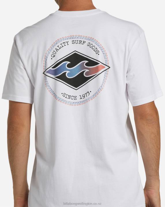 Men White Billabong Rotor Diamond T-Shirt 80P8388