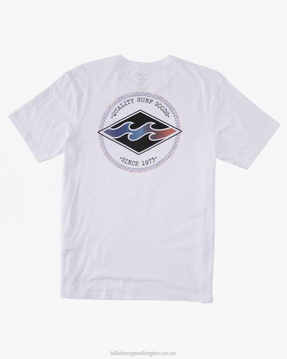 Men White Billabong Rotor Diamond T-Shirt 80P8388