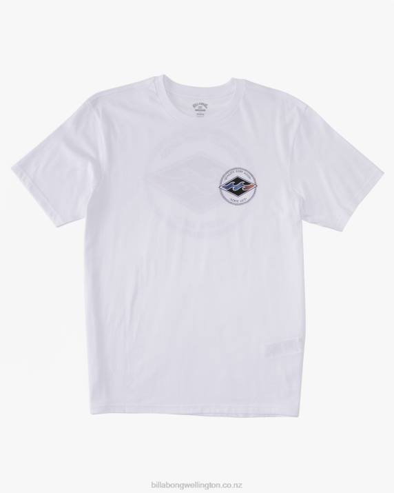 Men White Billabong Rotor Diamond T-Shirt 80P8388