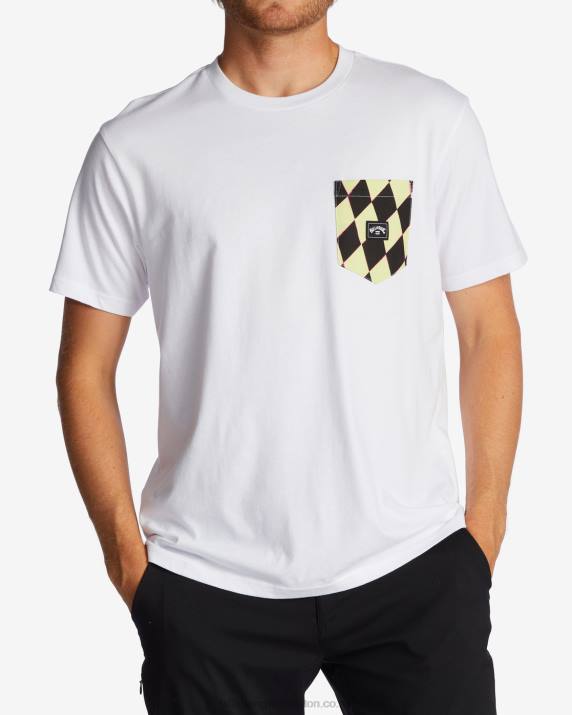 Men White Billabong Team Pocket T-Shirt 80P8560