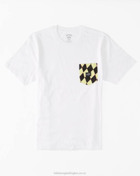 Men White Billabong Team Pocket T-Shirt 80P8560