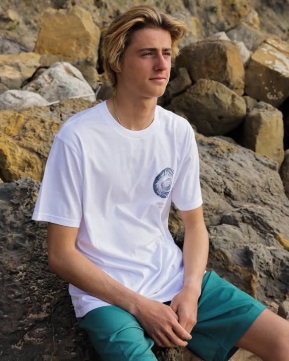 Men White Billabong Tidal Research Organic T-Shirt 80P8473