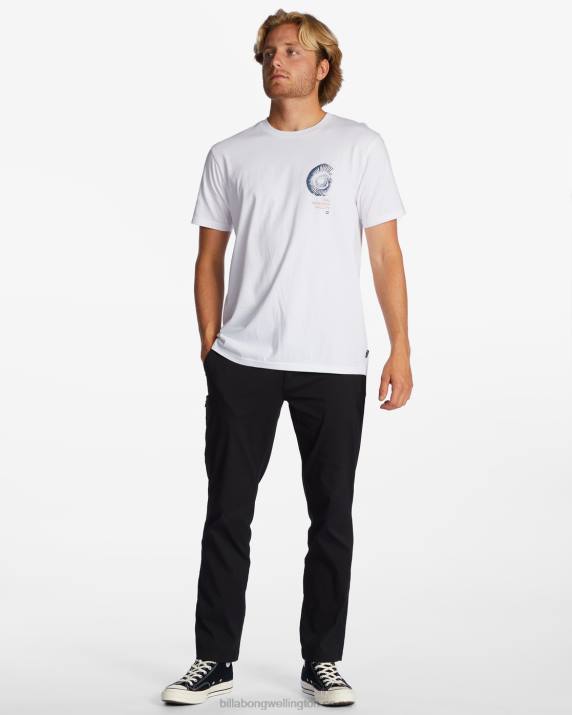 Men White Billabong Tidal Research Organic T-Shirt 80P8473