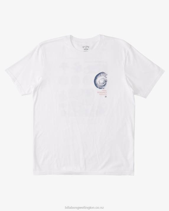 Men White Billabong Tidal Research Organic T-Shirt 80P8473