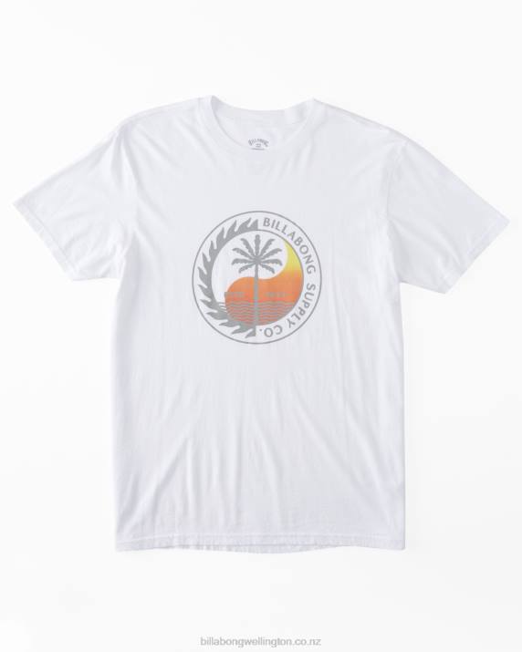 Men White Billabong Transport Short Sleeve T-Shirt 80P8532
