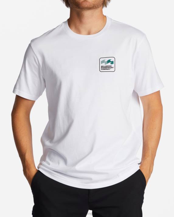 Men White Billabong Walled T-Shirt 80P8359