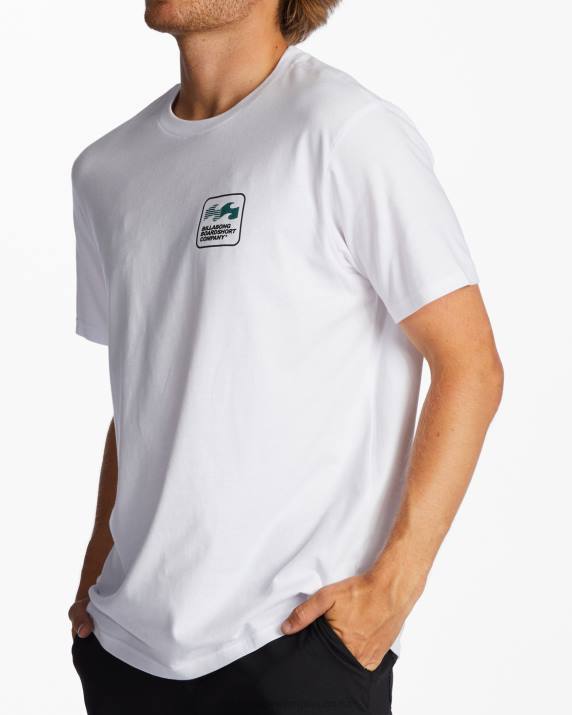 Men White Billabong Walled T-Shirt 80P8359