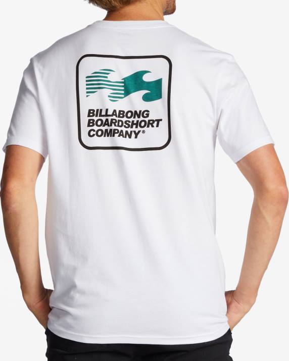 Men White Billabong Walled T-Shirt 80P8359