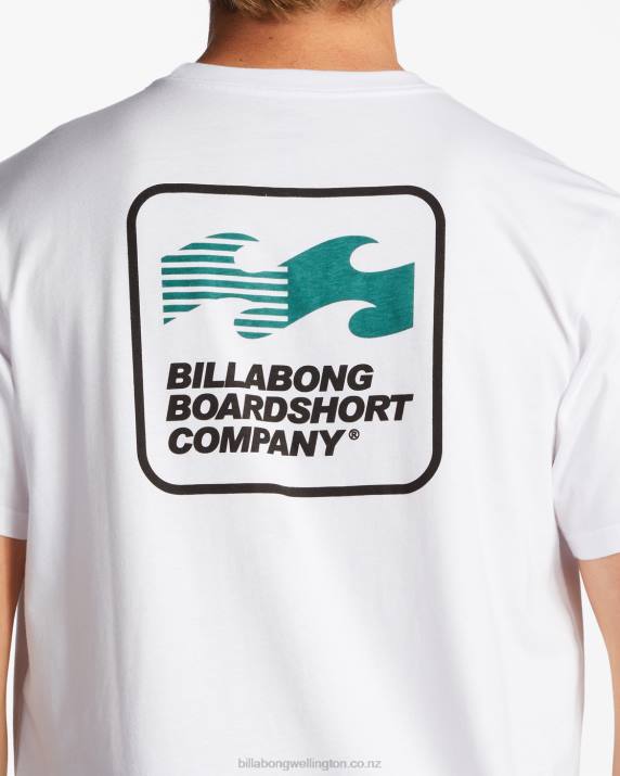 Men White Billabong Walled T-Shirt 80P8359