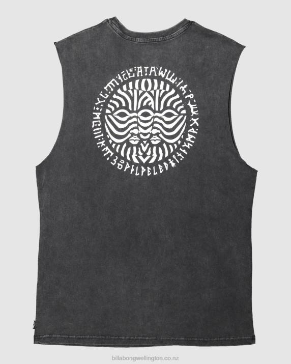 Men Black Billabong Pilpeled Face Muscle Tee 80P8335