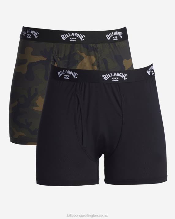 Men Olive Billabong 2-Pack Performance Boxer Briefs 80P8285
